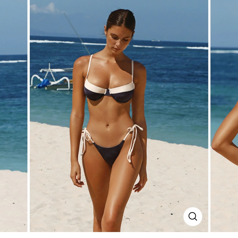 Elegant Black and Cream Bikini Set
